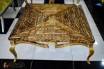 FH-5978 Golden Center Table With 2 Side Tables