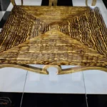 FH-5978 Golden Center Table With 2 Side Tables